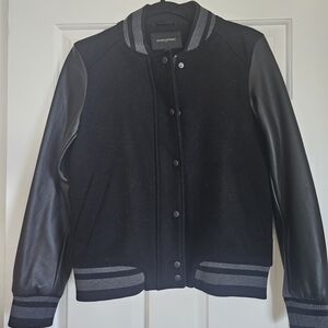 Banana Republic Black Jacket with Leather Accents